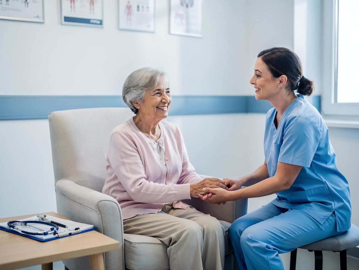 Healthcare professional providing wellness support to a community member